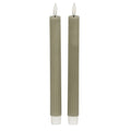 Luxe Collection Natural Glow Sage Ribbed Taper Candles