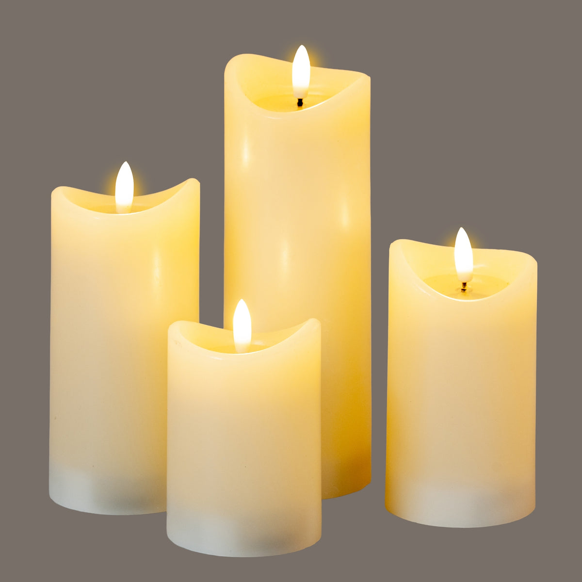 Luxe Collection Natural Glow 2.75X6 Cream Melted Led Candle