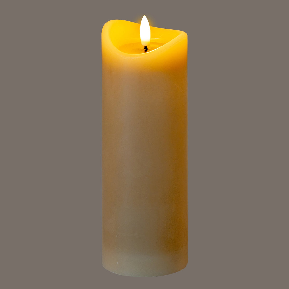 Luxe Collection Natural Glow 2.75X8 Taupe Melted Led Candle