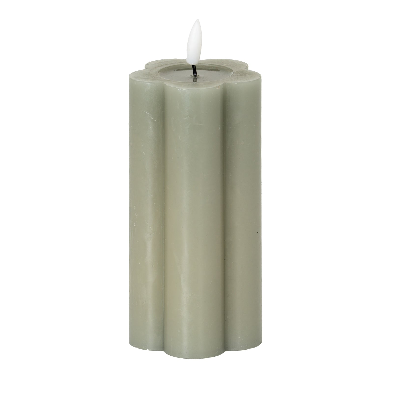 Luxe Collection Natural Glow 2.75X6 Grey Pillar Led Candle