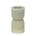 Luxe Collection Natural Glow 2.75X6 Grey Carved Led Candle