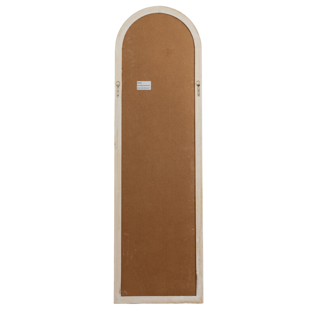 Washed Wood Tall Arched Window Mirror - Brown