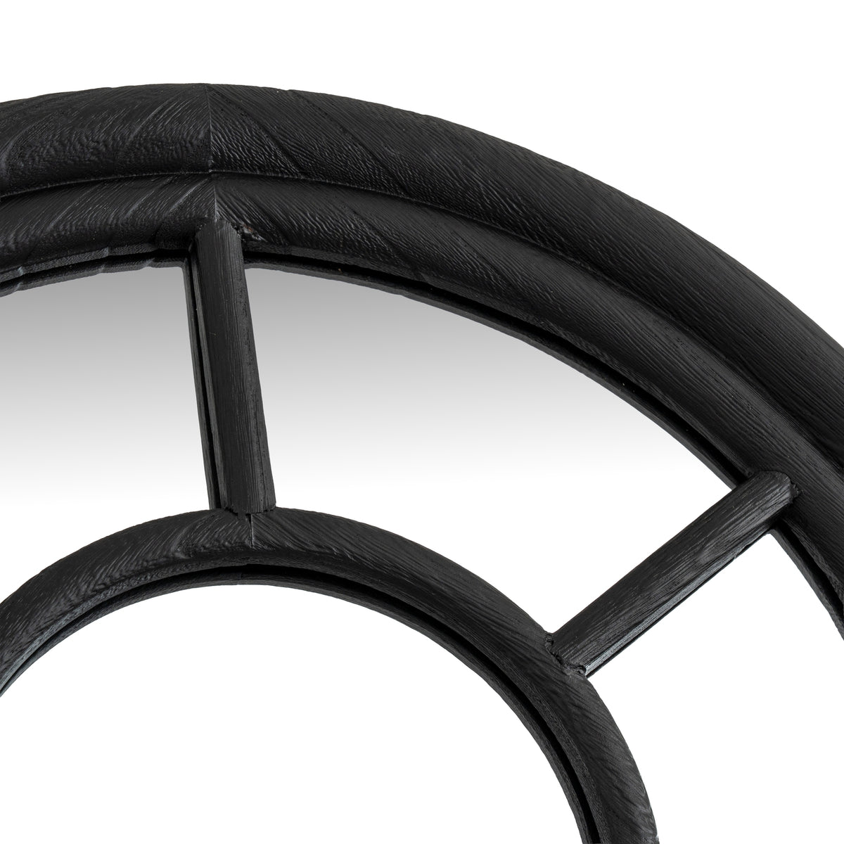 Black Wood Arched Window Mirror