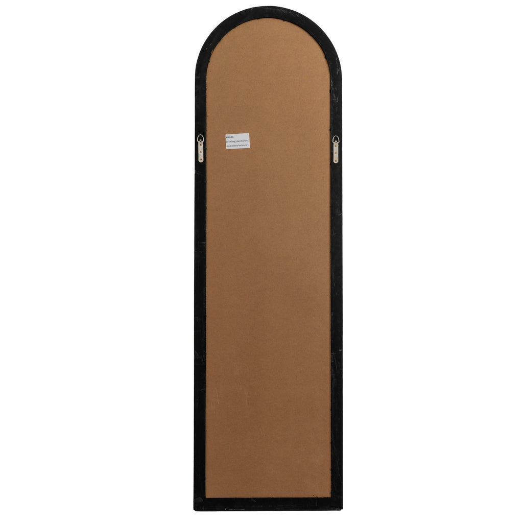 Black Wood Arched Window Mirror