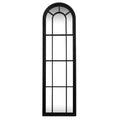 Black Wood Arched Window Mirror