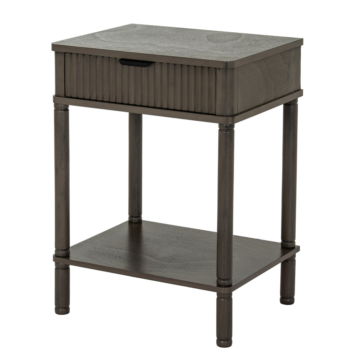 Reed Collection 1 Drawer Side Table - Grey