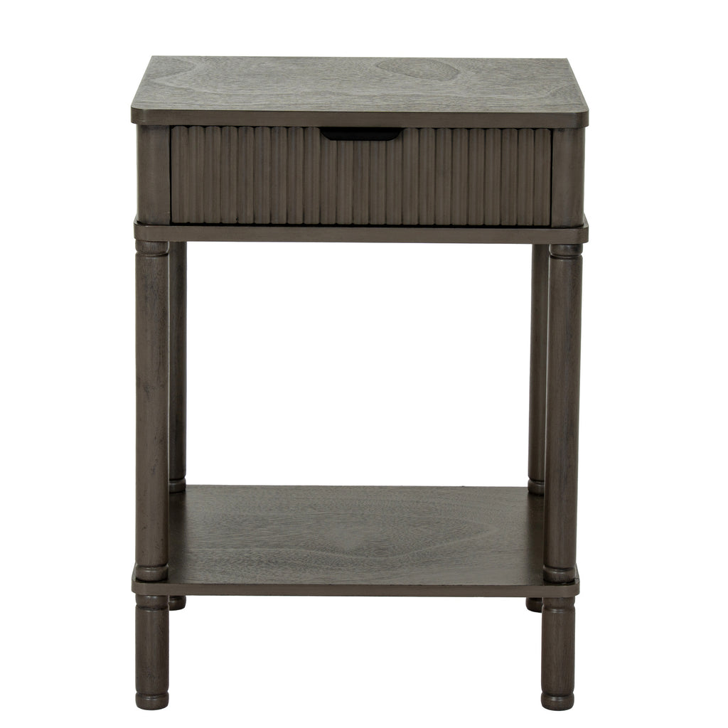 Reed Collection 1 Drawer Side Table - Grey