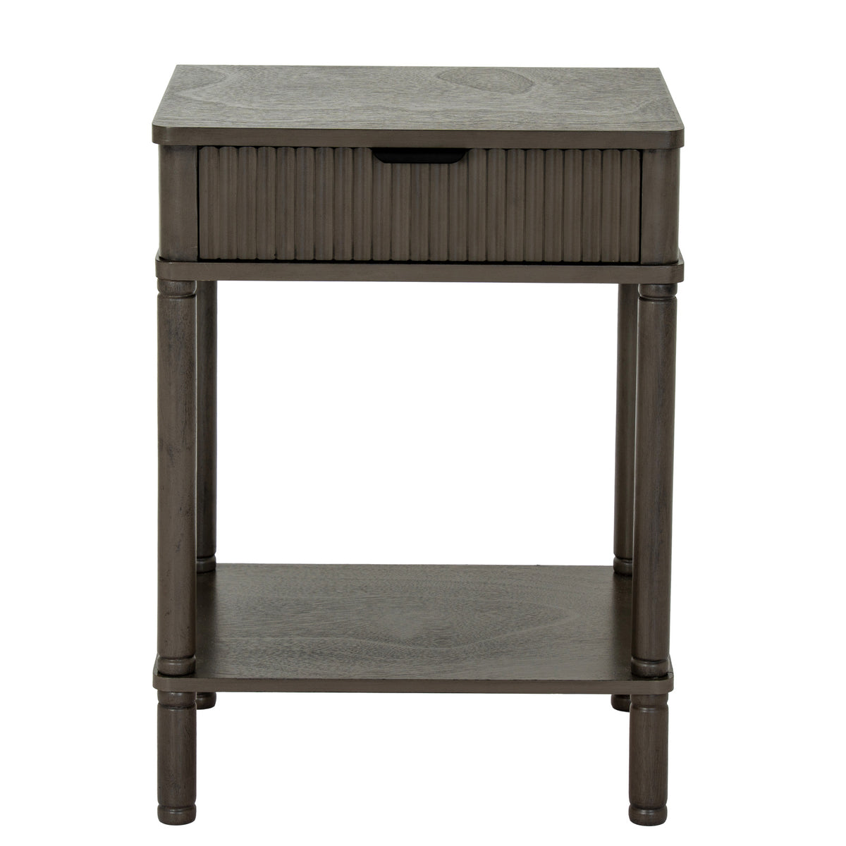 Reed Collection 1 Drawer Side Table - Grey