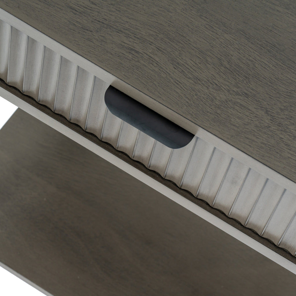 Reed Collection 1 Drawer Side Table - Grey