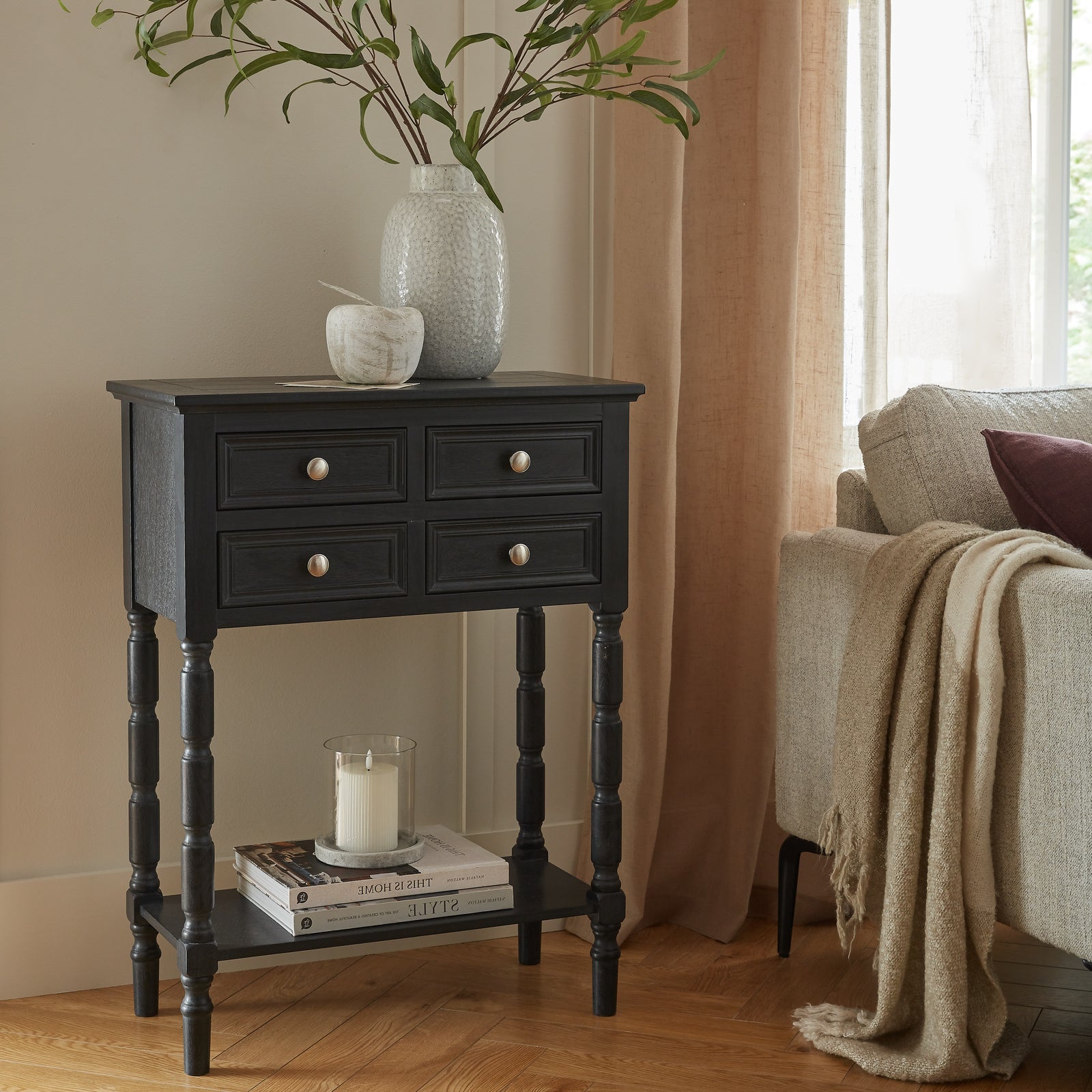 Contour Collection Four Drawer Side Table