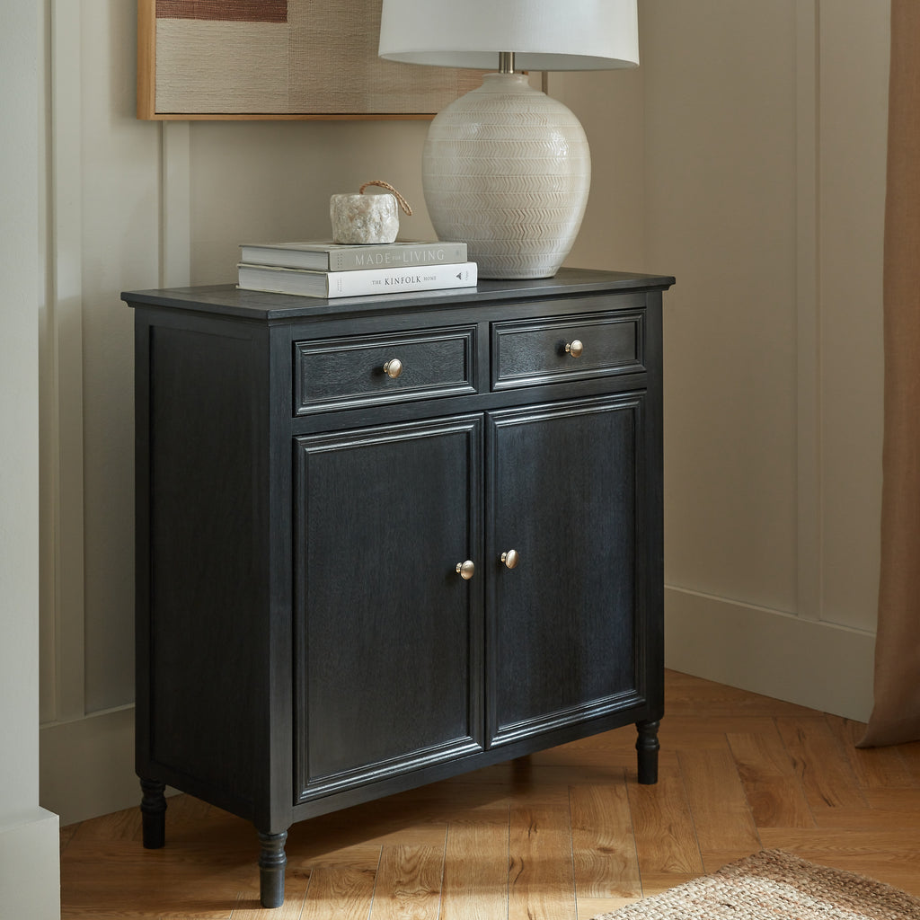 Contour Collection 2 Drawer 2 Door Sideboard - Black