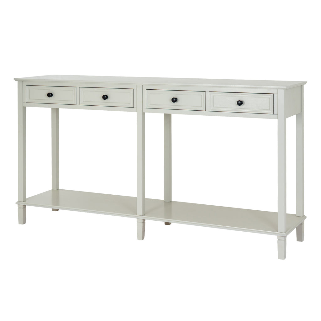 Belmont Collection Four Drawer Console - White