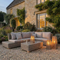 Large Silo Wicker Lantern with Glass Holder