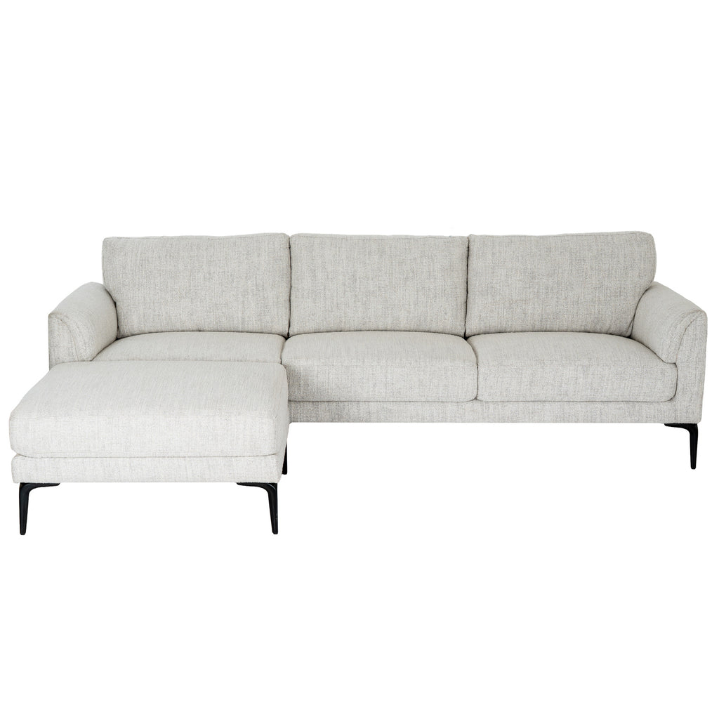 Zephra Three Seater Sofa with Footstool - White