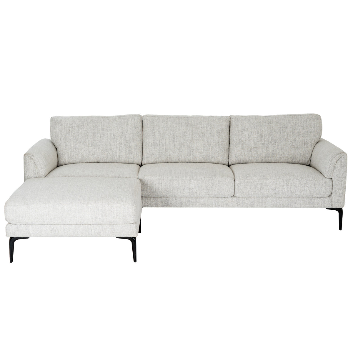 Zephra Three Seater Sofa with Footstool - White