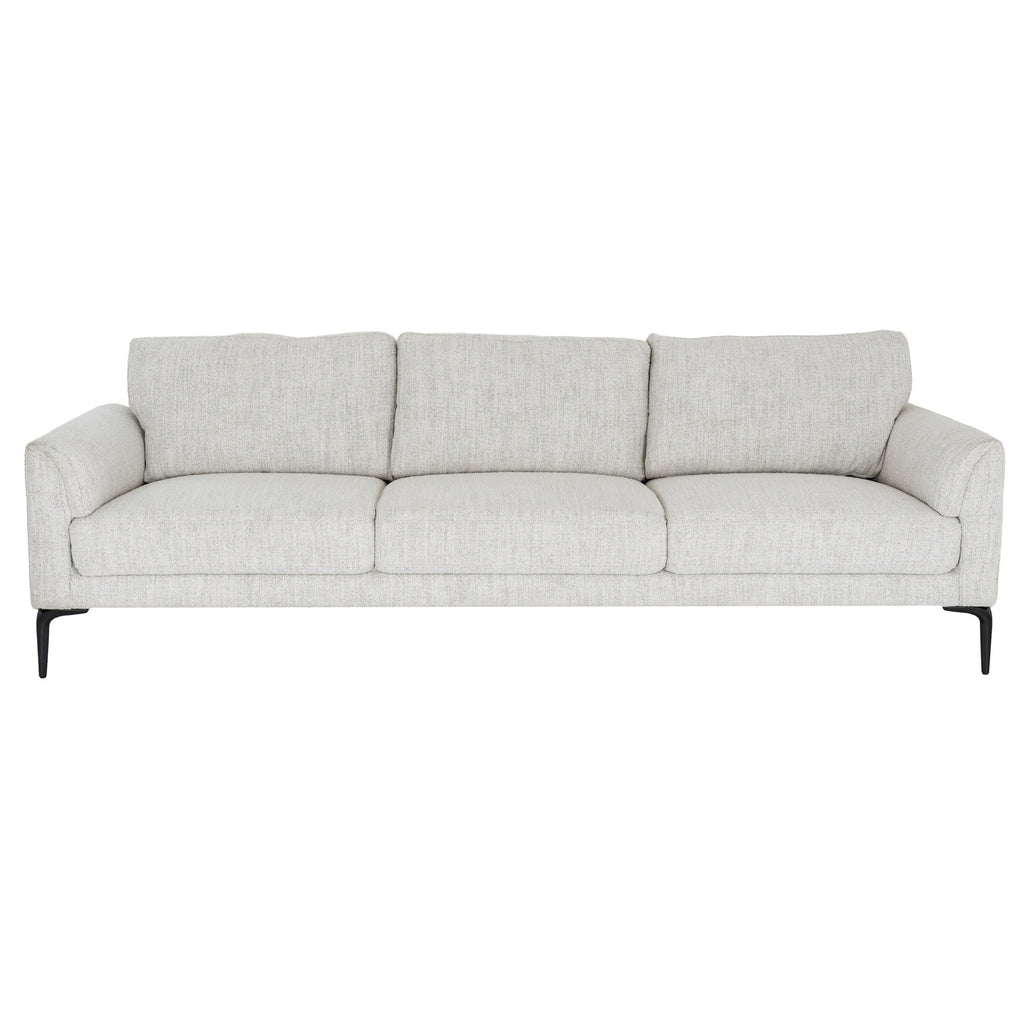 Zephra Three Seater Sofa with Footstool - White