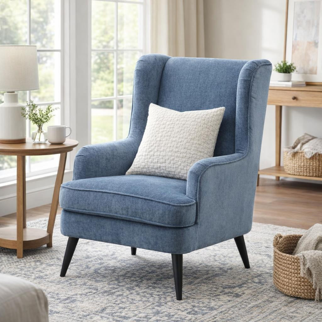 Vellis Wingback Armchair - Blue