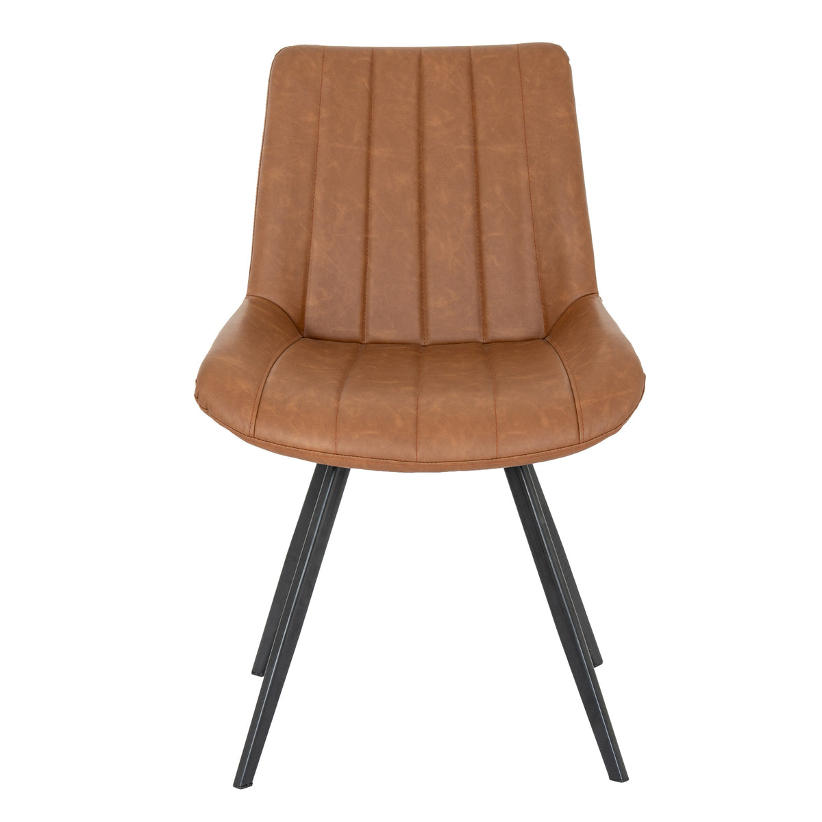 Malmo Tan Swivel Dining Chair, side view