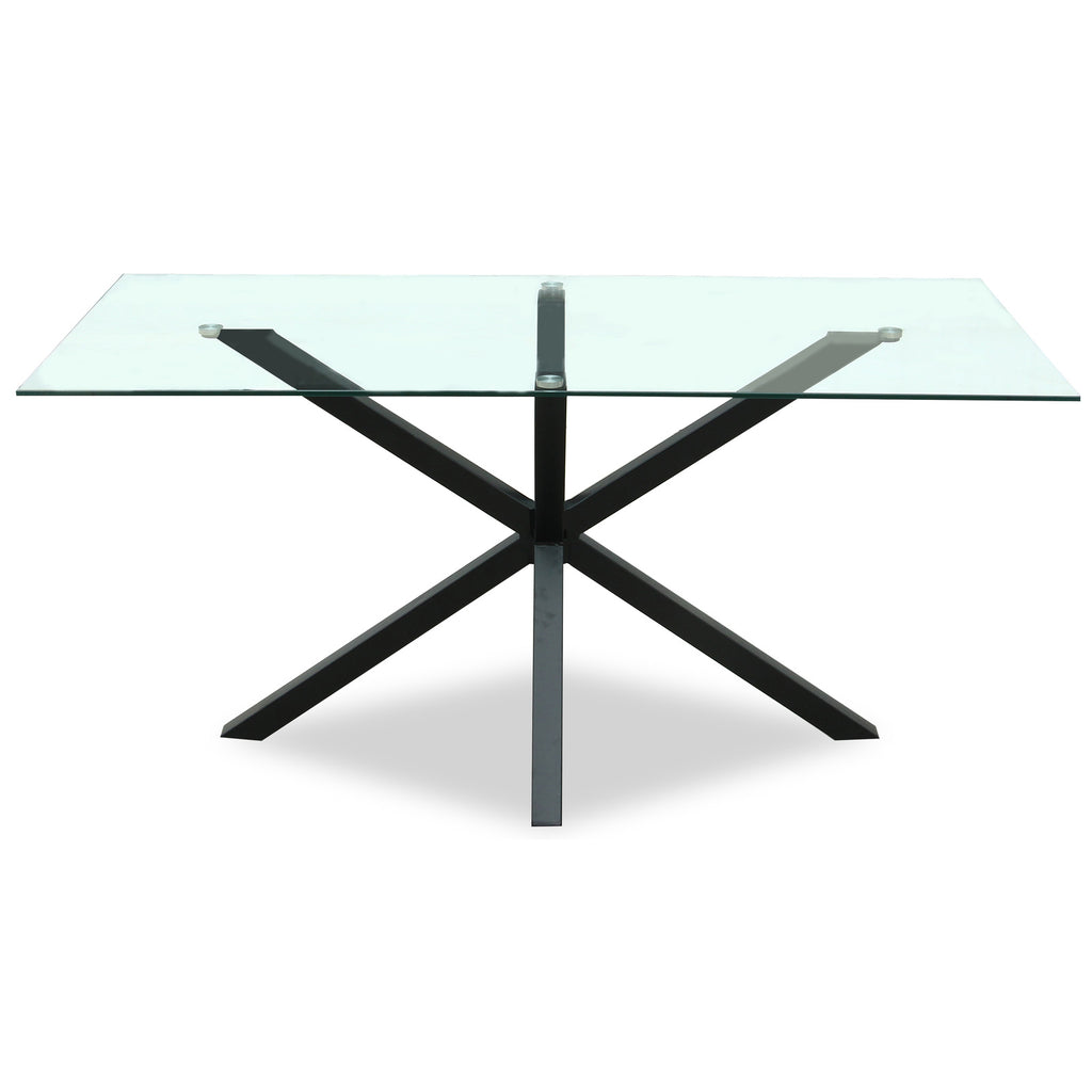 Monza Rectangular Glass Dining Table - Black