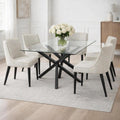 Monza Rectangular Glass Dining Table - Black