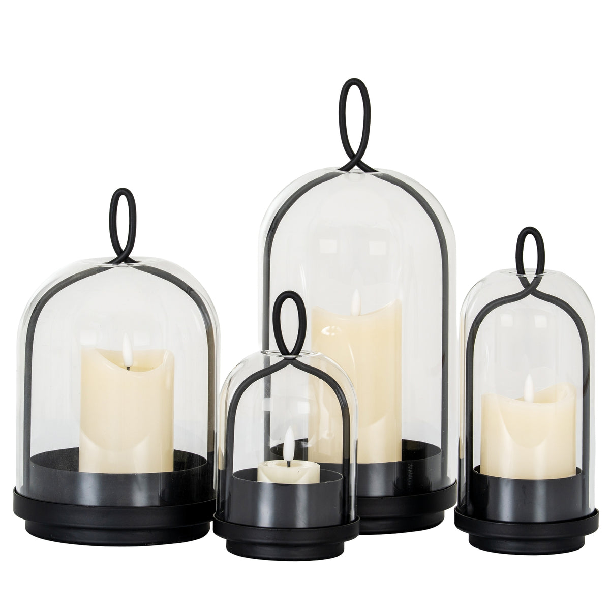 Nysa Medium Candle Holder with Glass Cloche, detail