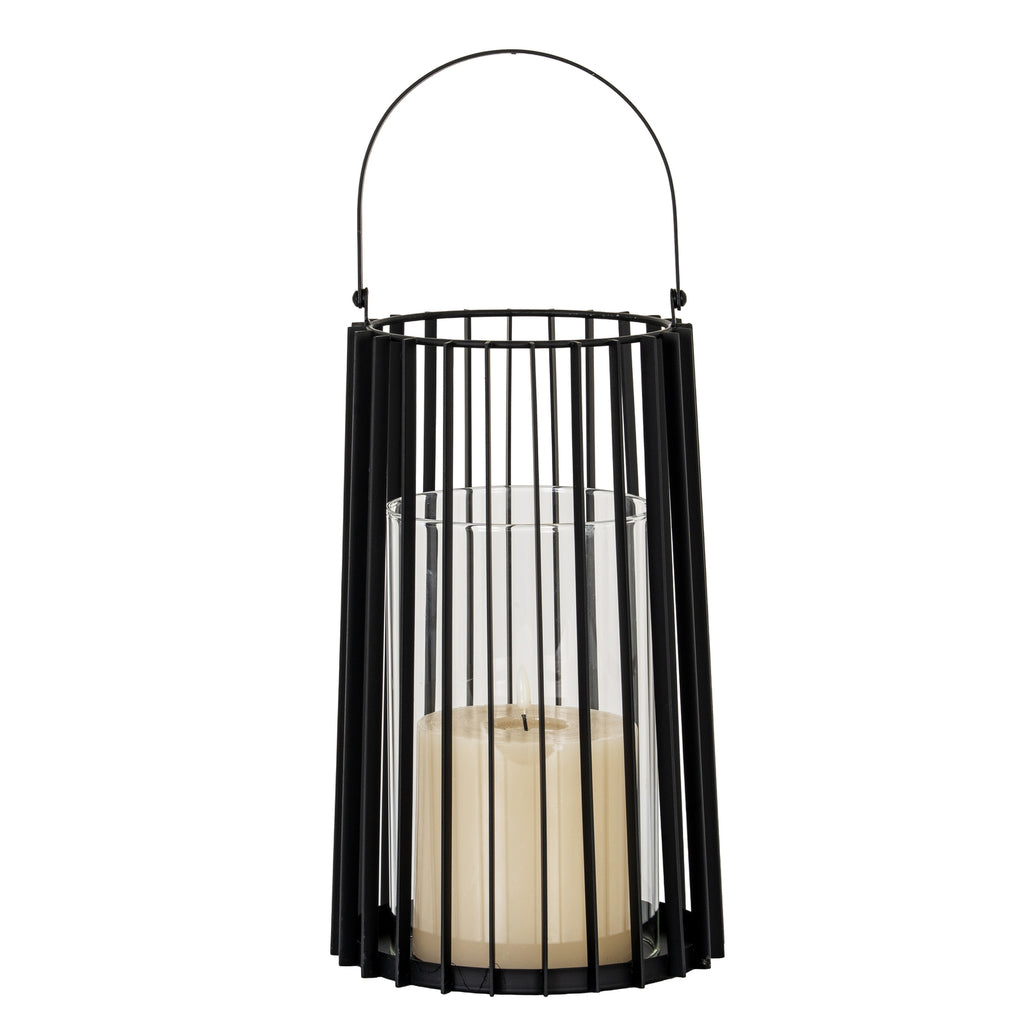 Lynk Large Lantern with Handle and Glass Candle Holder, alternative view