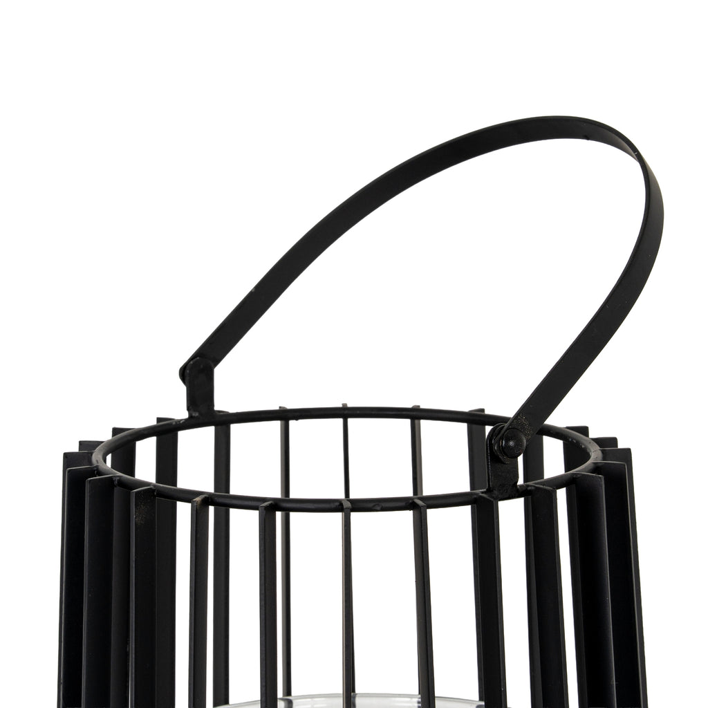 Lynk Large Lantern with Handle and Glass Candle Holder, detail