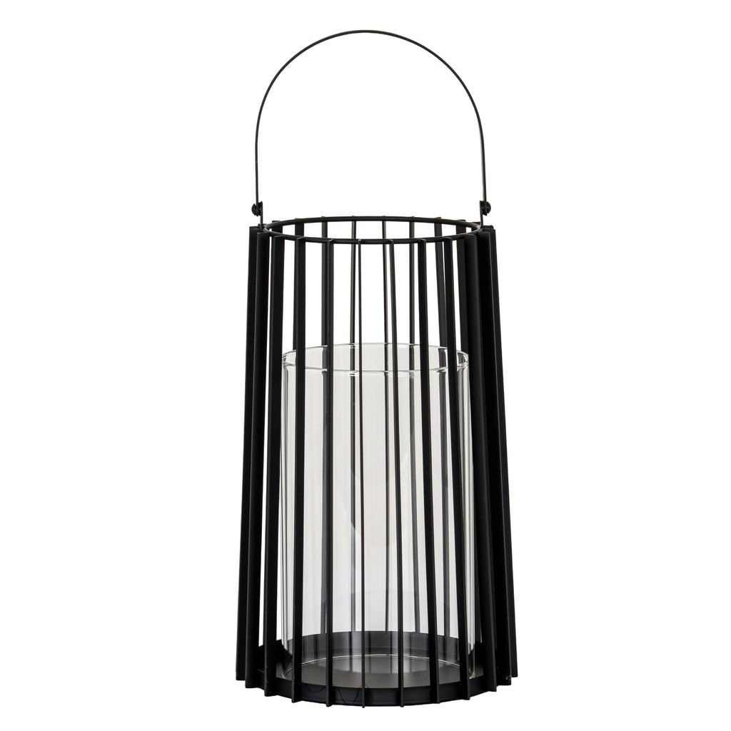 Lynk Large Lantern with Handle and Glass Candle Holder