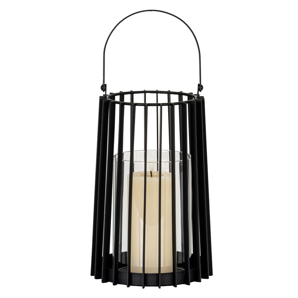 Lynk Medium Lantern with Handle and Glass Candle Holder, alternative view