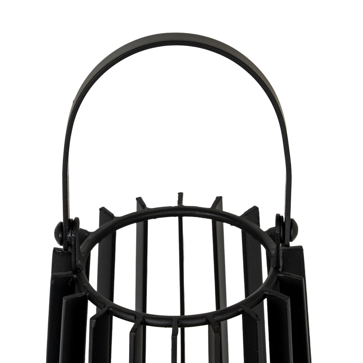 Lynk Small Lantern with Handle and Glass Candle Holder, close-up