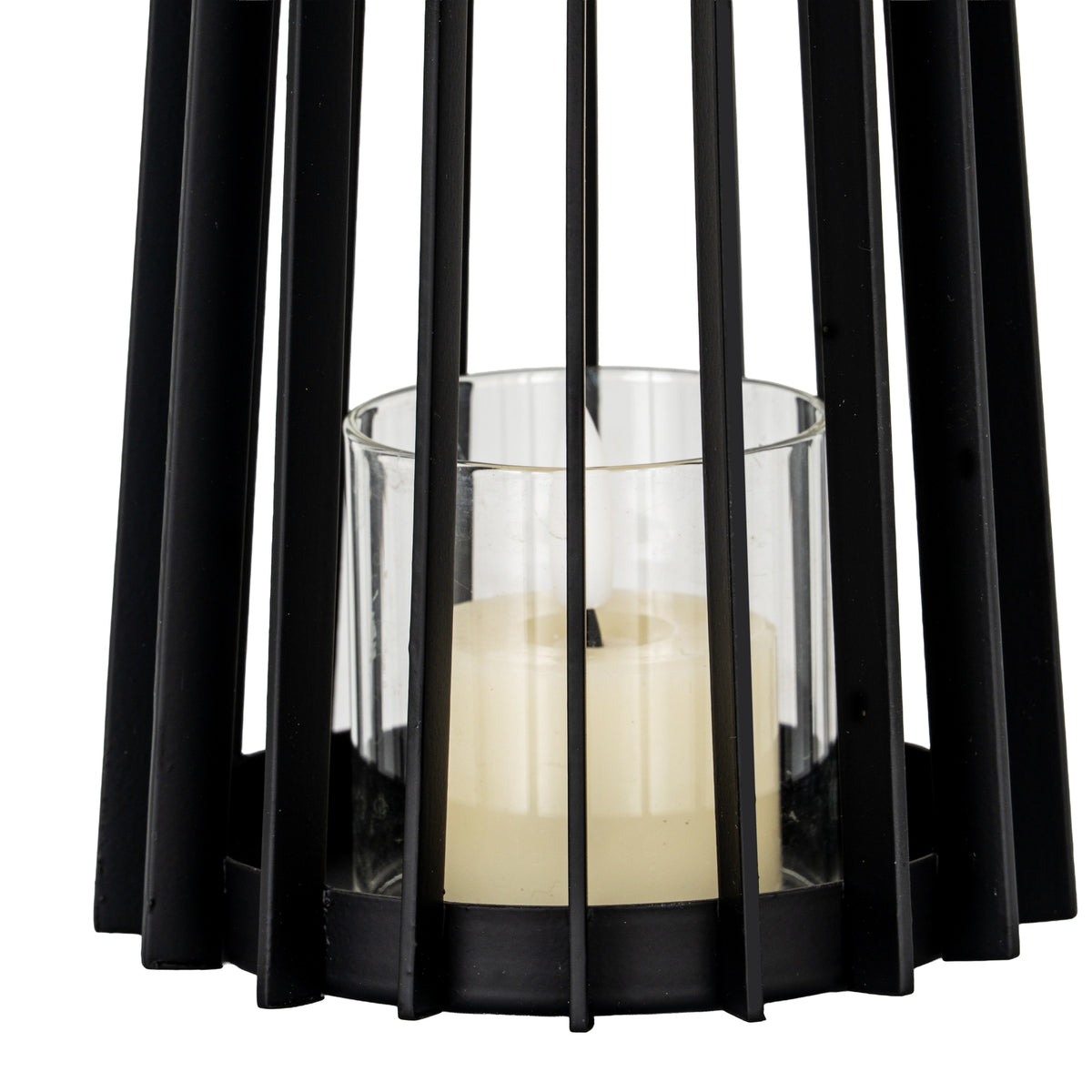 Lynk Small Lantern with Handle and Glass Candle Holder, detail