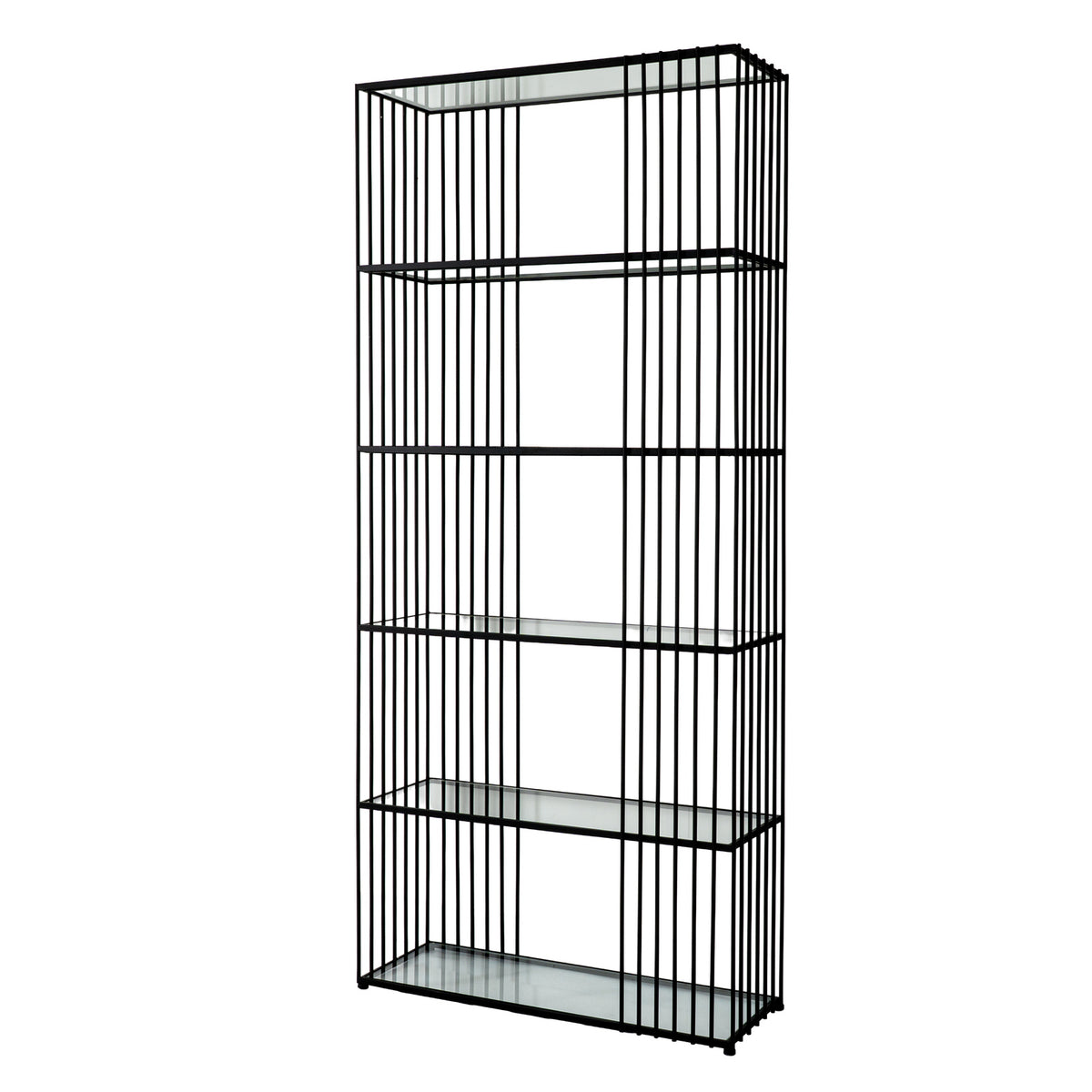 Alto Shelf Unit with Glass Shelves - Black