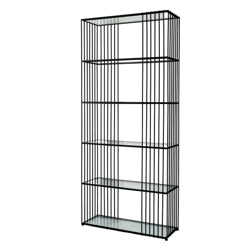 Alto Shelf Unit with Glass Shelves - Black