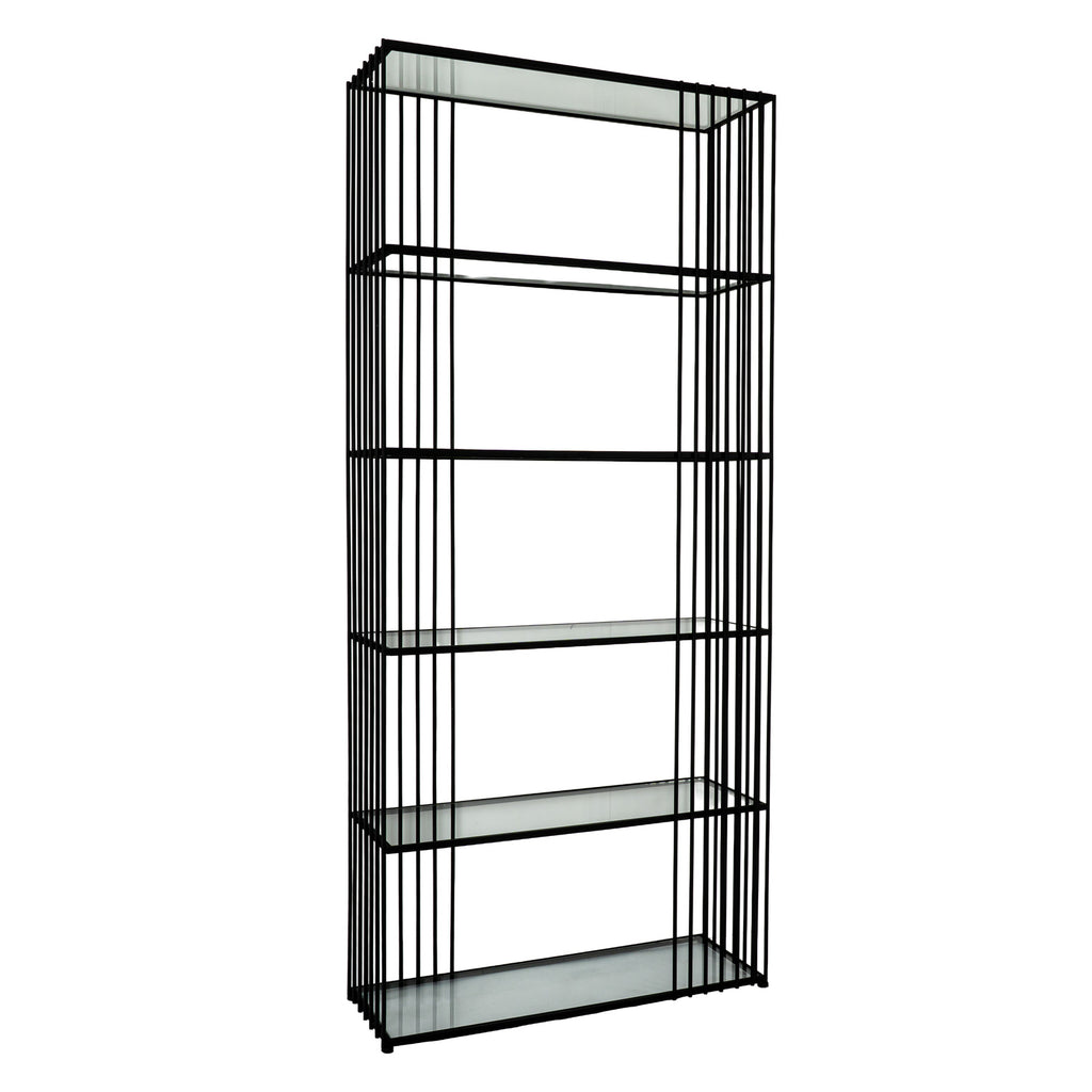 Alto Shelf Unit with Glass Shelves - Black