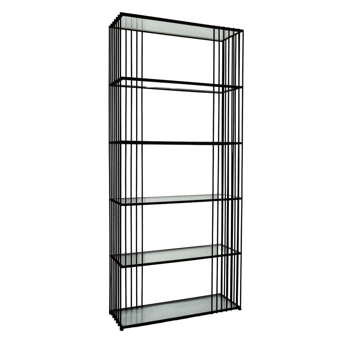 Alto Shelf Unit with Glass Shelves - Black