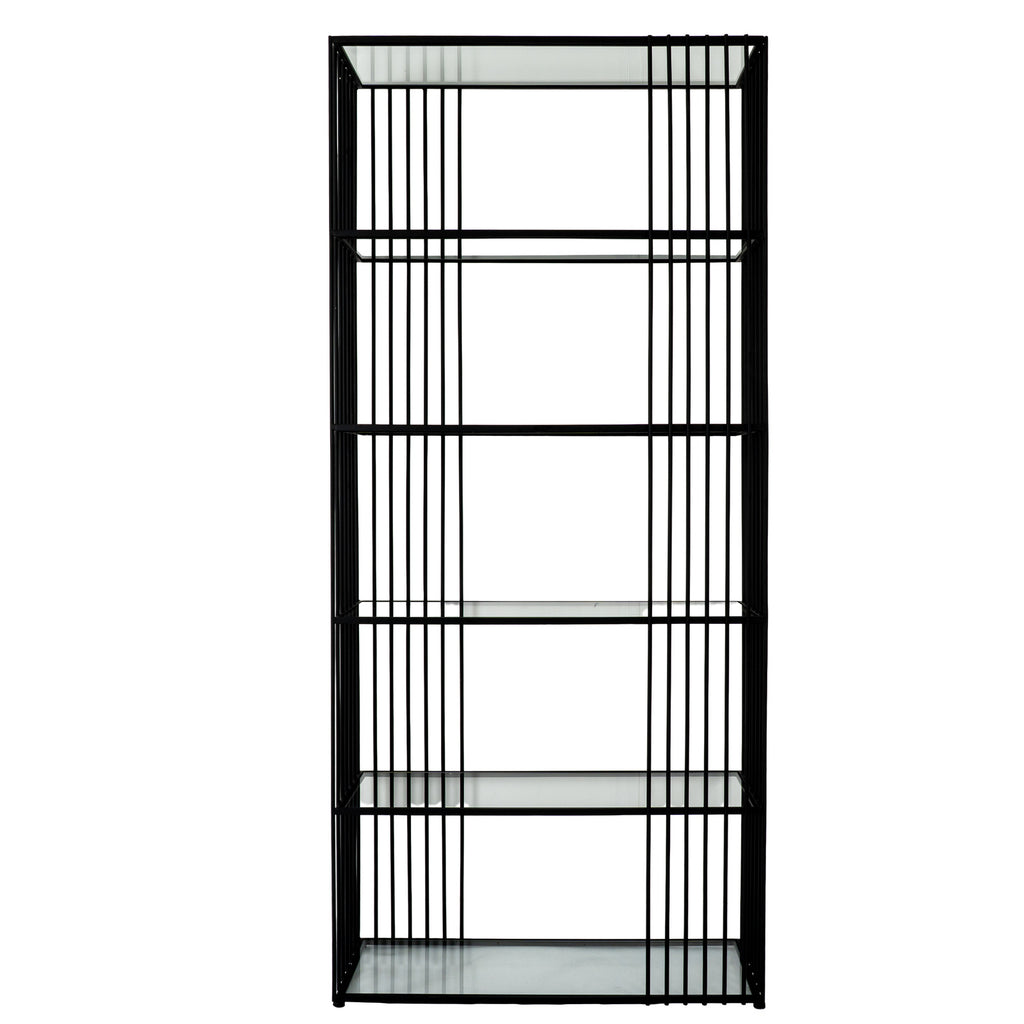Alto Shelf Unit with Glass Shelves - Black
