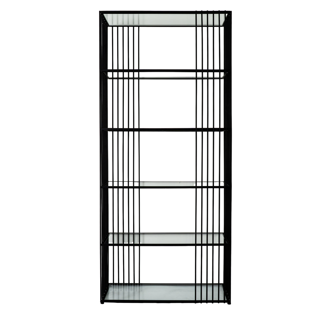 Alto Shelf Unit with Glass Shelves - Black