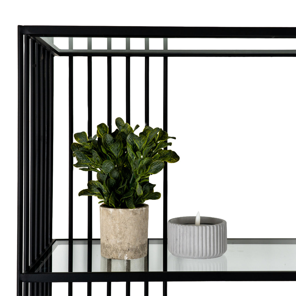 Alto Shelf Unit with Glass Shelves - Black