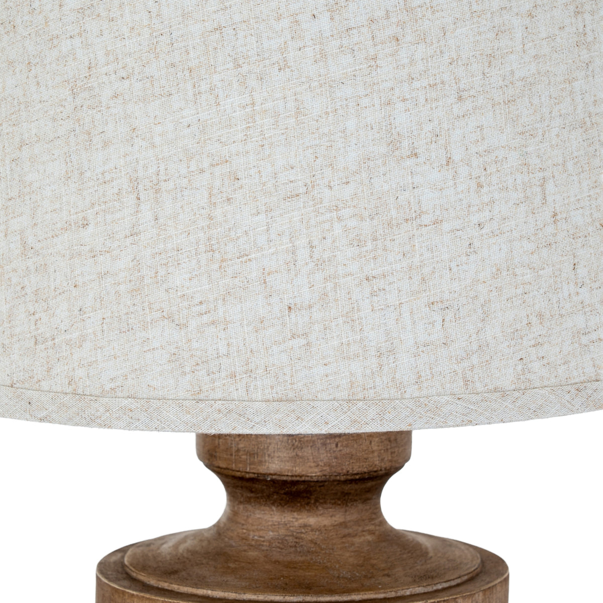 Tassora Table Lamp with Edged Linen Shade - Brown