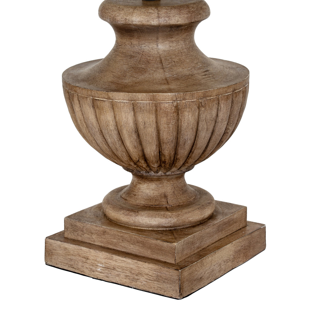 Marbelle Table Lamp with Edged Linen Shade - Brown