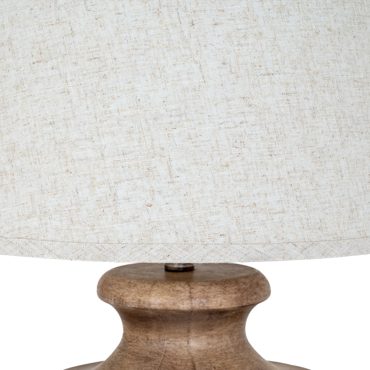 Marbelle Table Lamp with Edged Linen Shade - Brown