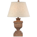 Ravelle Table Lamp with Edged Linen Shade - Brown