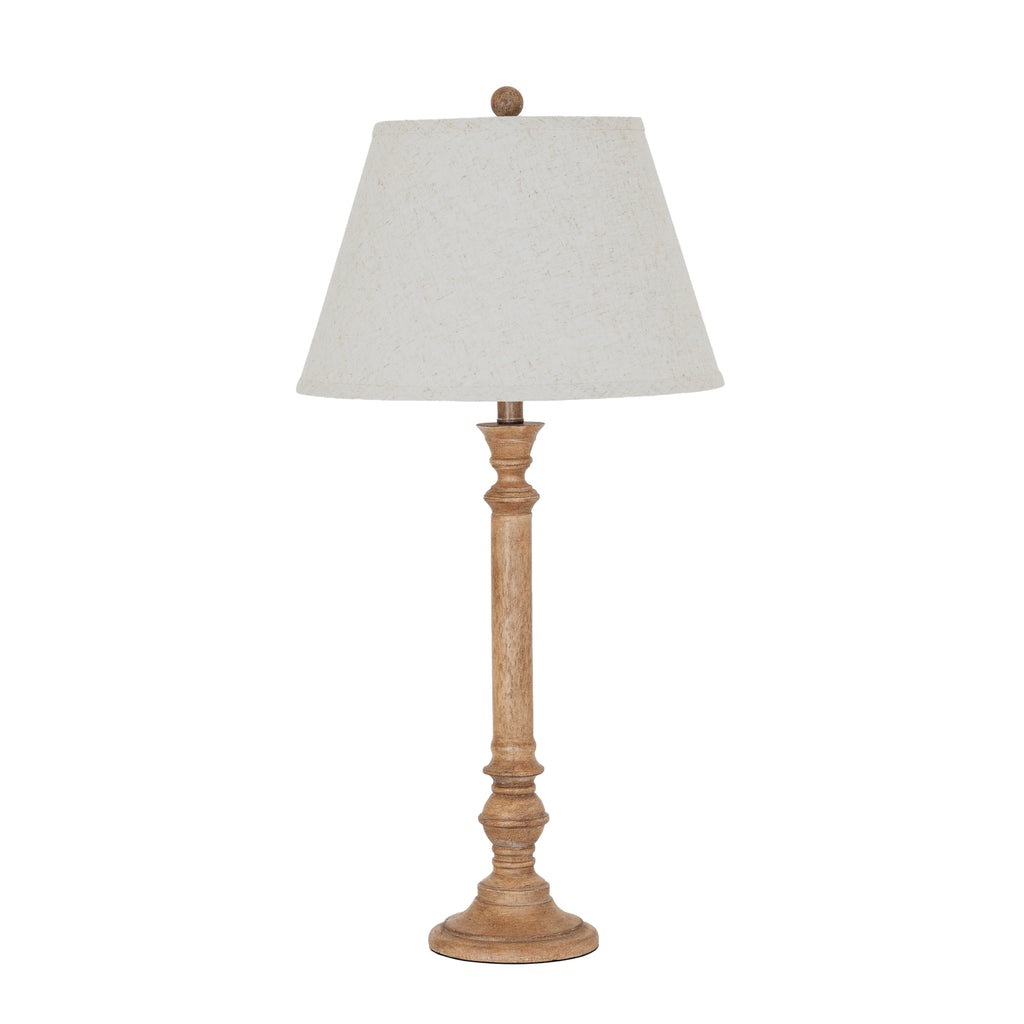 Solenne Table Lamp with Edged Linen Shade - Brown