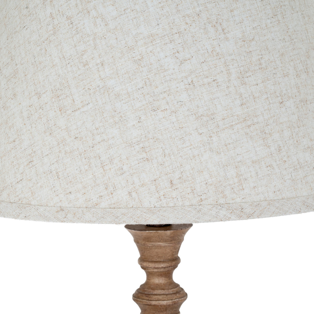 Solenne Table Lamp with Edged Linen Shade - Brown
