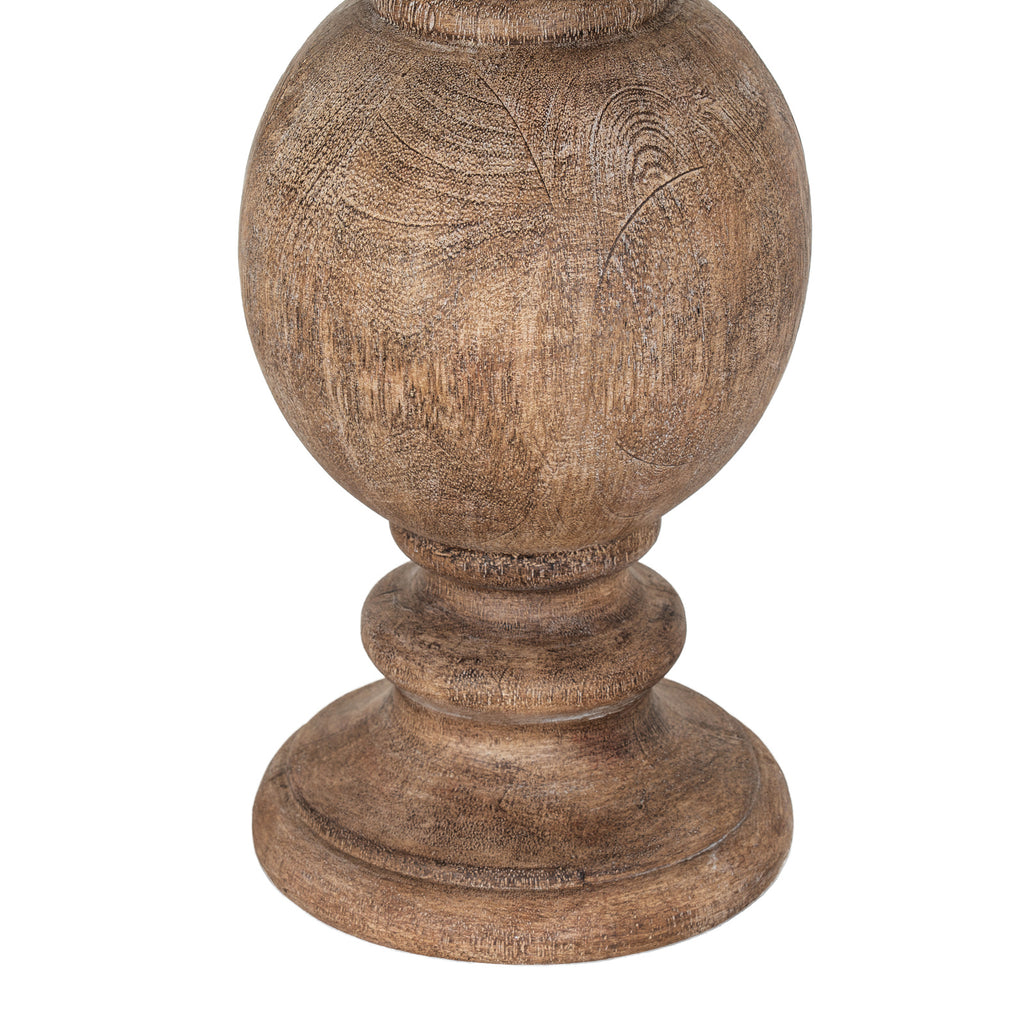 Clarion Table Lamp with Edged Linen Shade - Brown