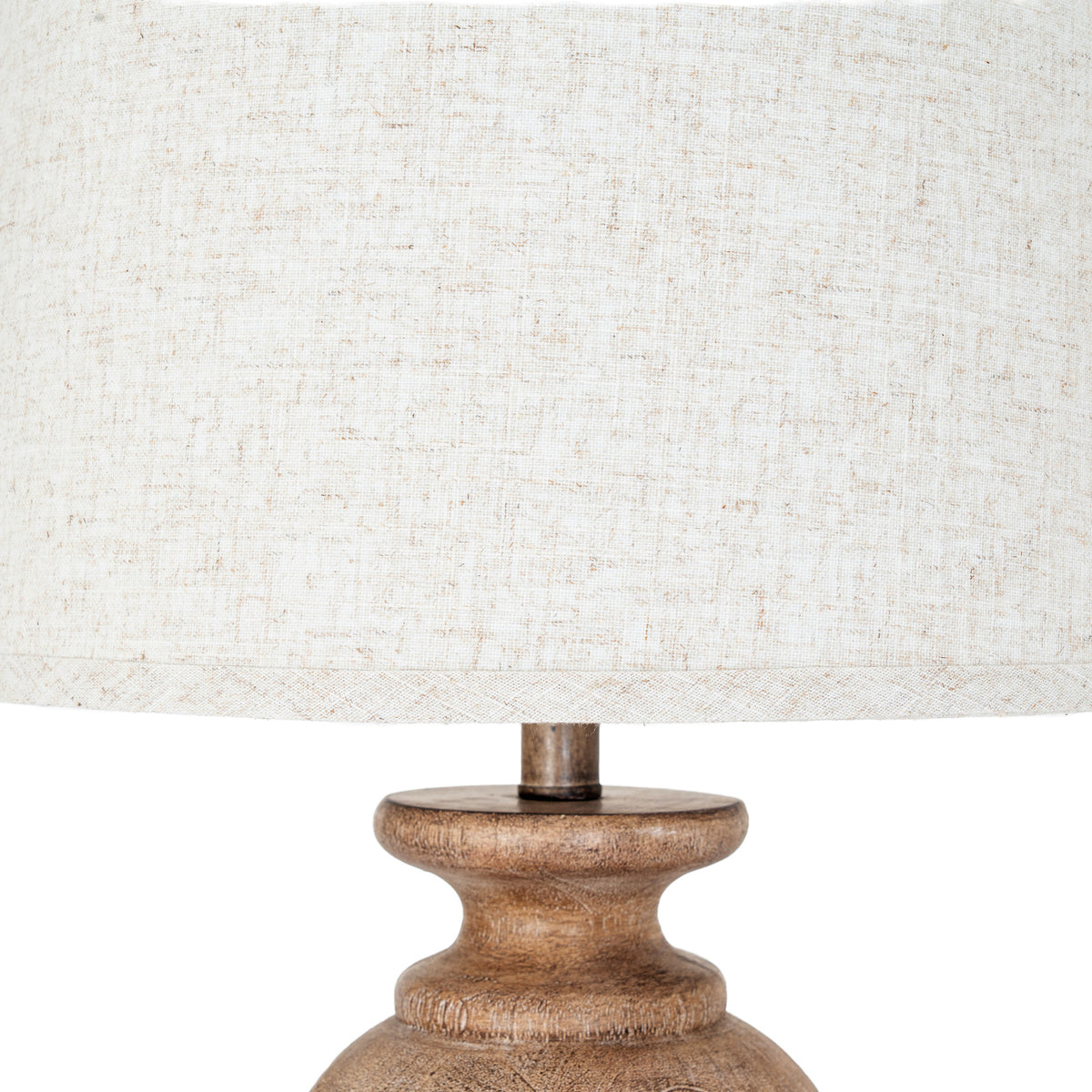 Clarion Table Lamp with Edged Linen Shade - Brown