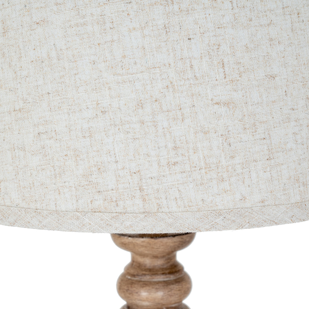 Seraphia Table Lamp with Edged Linen Shade - Brown