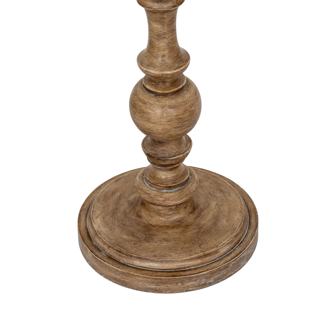Seraphia Floor Lamp with Edged Linen Shade - Brown