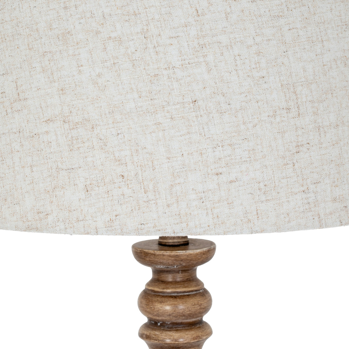 Seraphia Floor Lamp with Edged Linen Shade - Brown