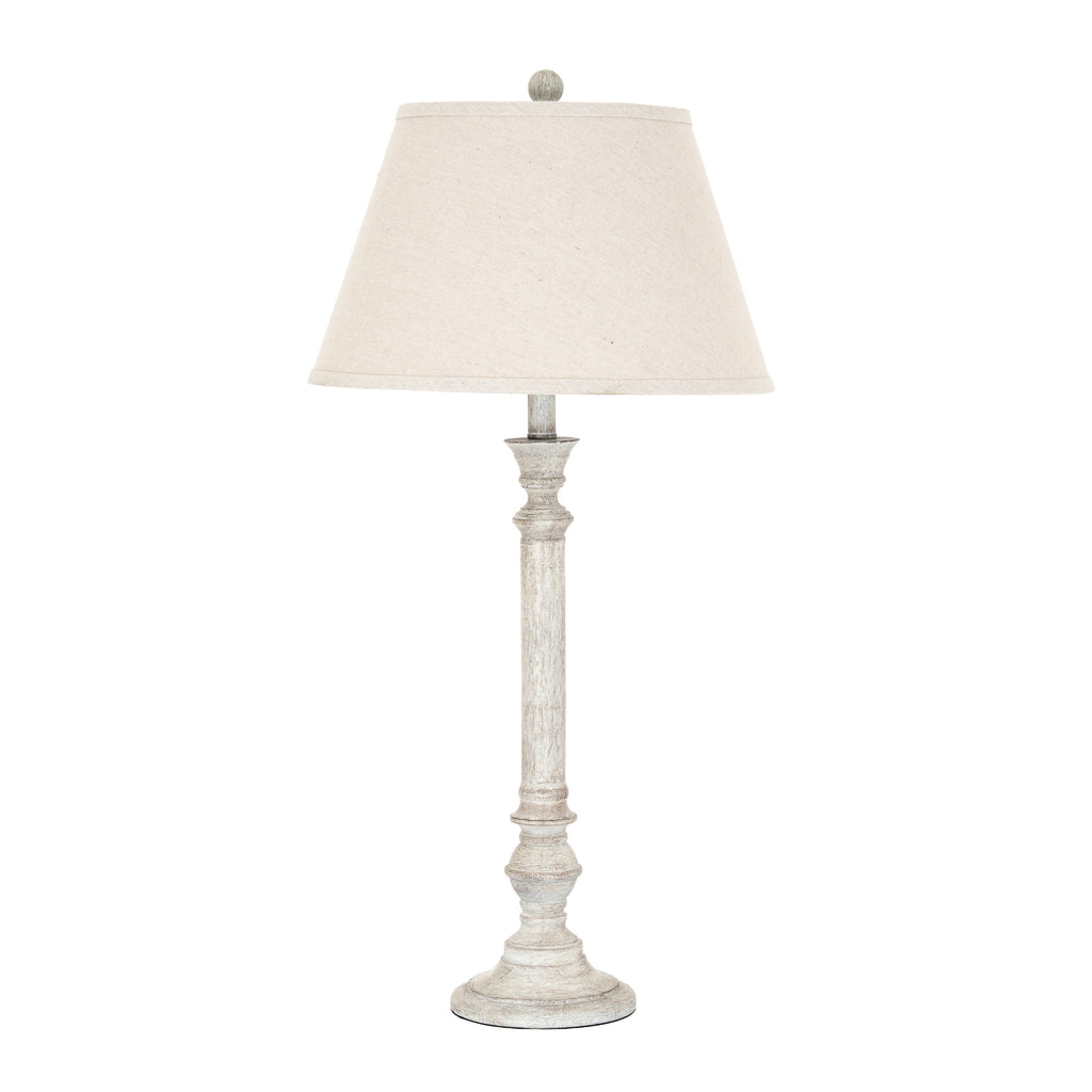 Liora Table Lamp with Linen Shade - White